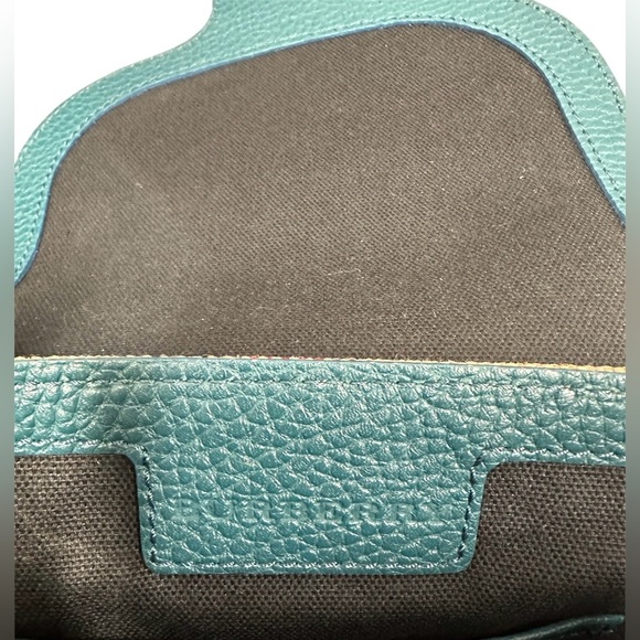 Burberry Teal and Brown Crossbody Shoulder Saddle Bag Purse - Picture 8 of 8
